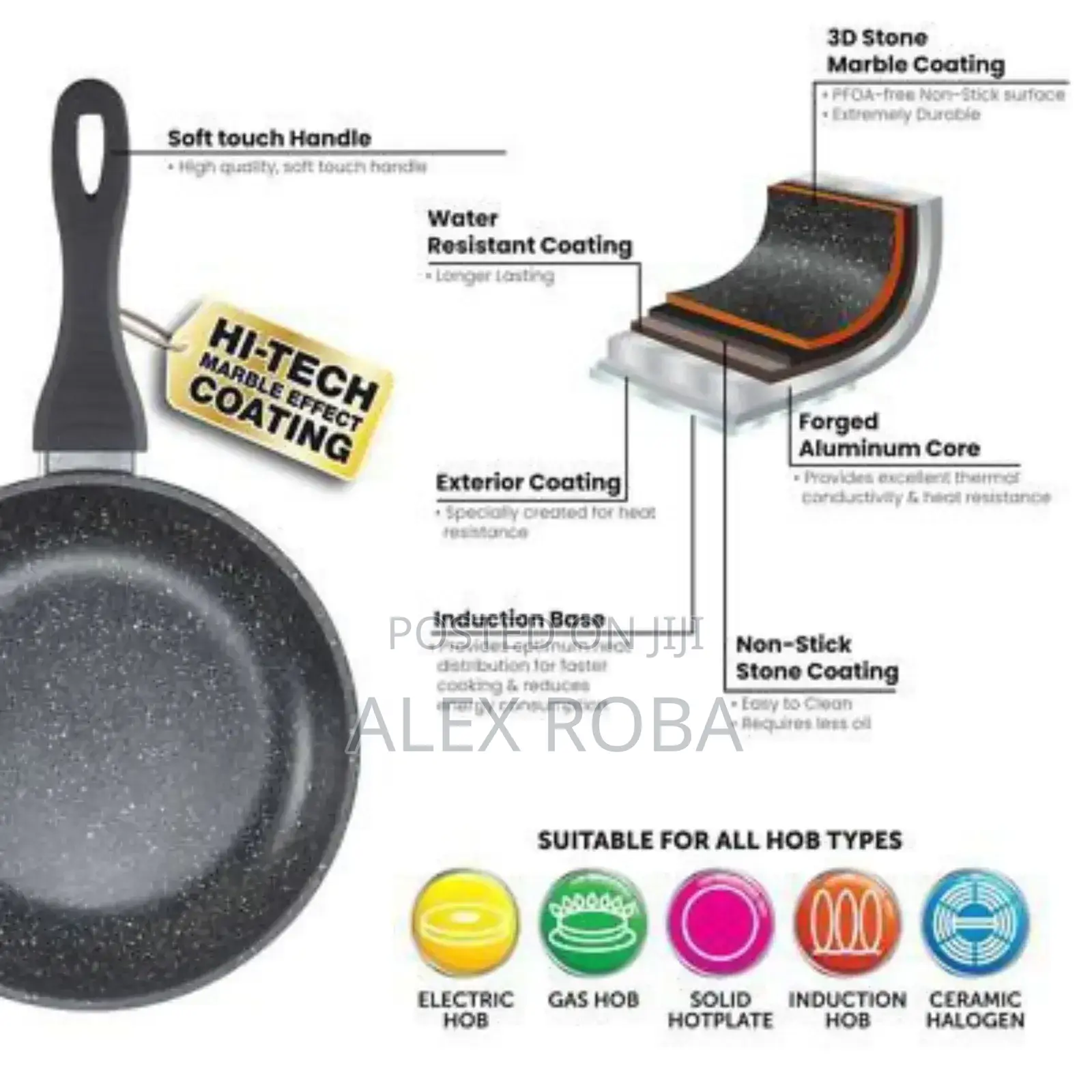 Momcoc 3pcs Fry Pan Set