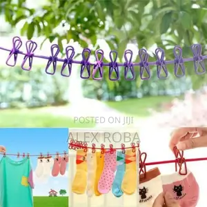 Photo - Portable Drying Rack Clips Cloth Hanger