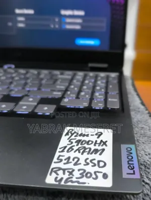 New Laptop Lenovo Legion 5 18GB AMD Ryzen 9 SSD 512GB