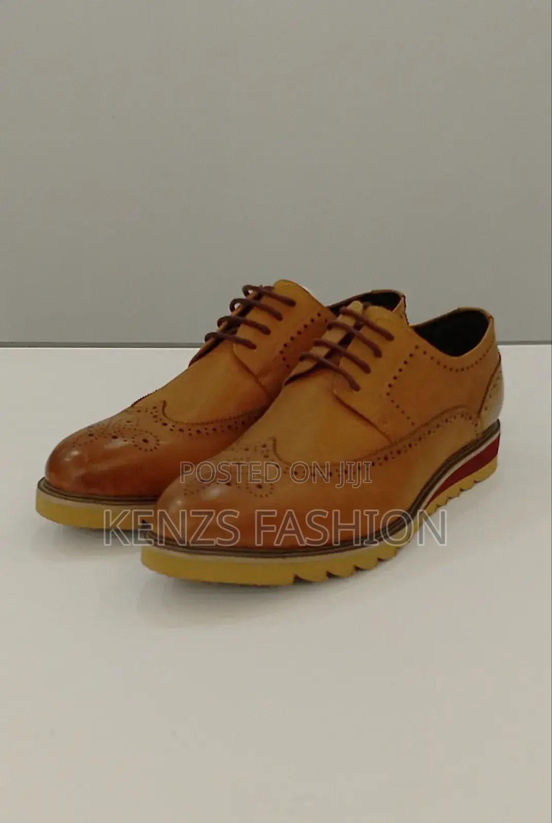 Leather Brogue Flat Shoes