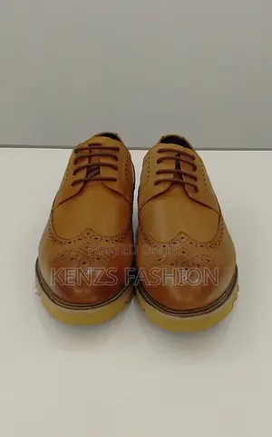 Leather Brogue Flat Shoes