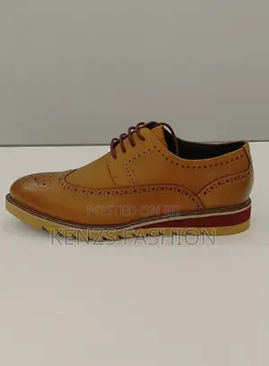 Leather Brogue Flat Shoes