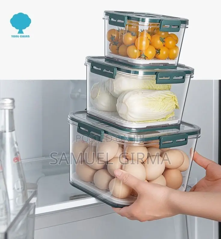 3 Airtight Square Timing Keeping Fresh Refrigerator Food