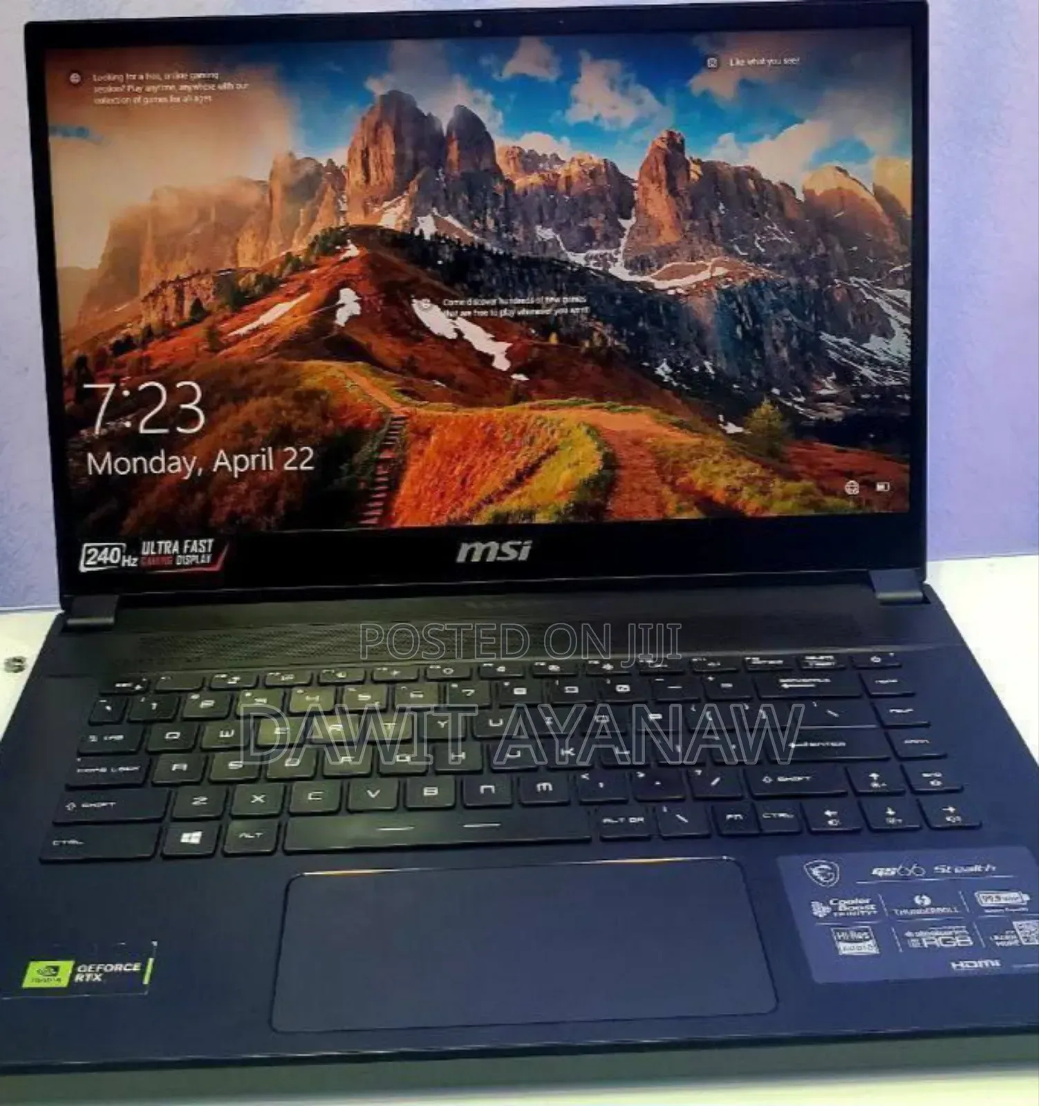 New Laptop MSI GS66 Stealth 10SGS 32GB Intel Core I9 SSD 1T