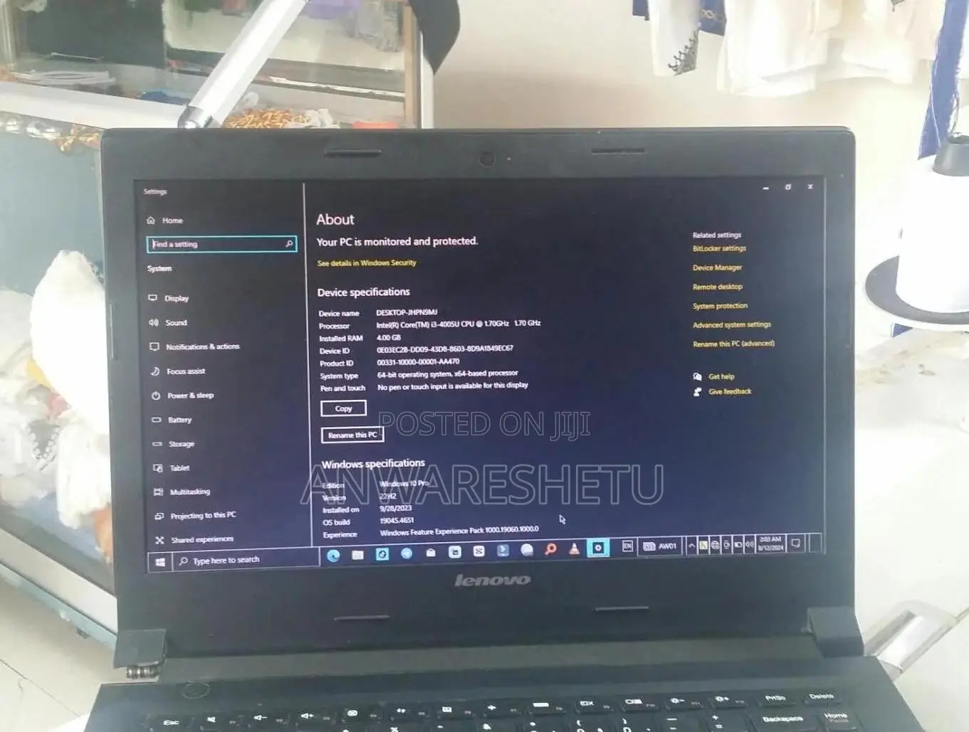 Laptop Lenovo 4GB Intel Core I3 SSD 320GB