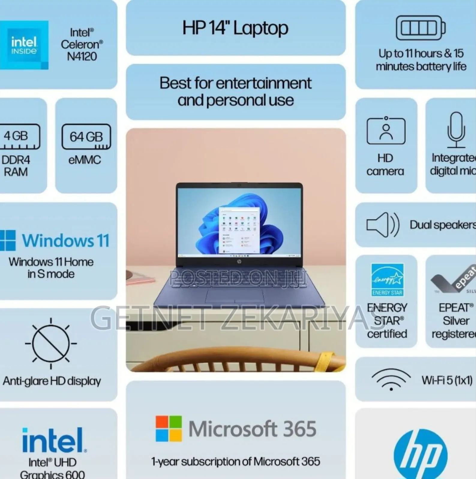 New Laptop HP 4GB Intel Core 2 Quad SSD 72GB