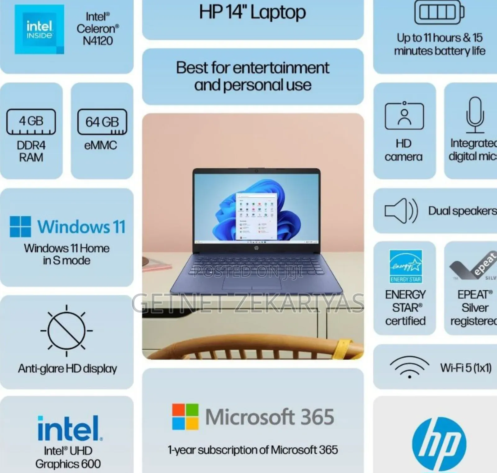New Laptop HP 4GB Intel Core 2 Quad SSD 72GB