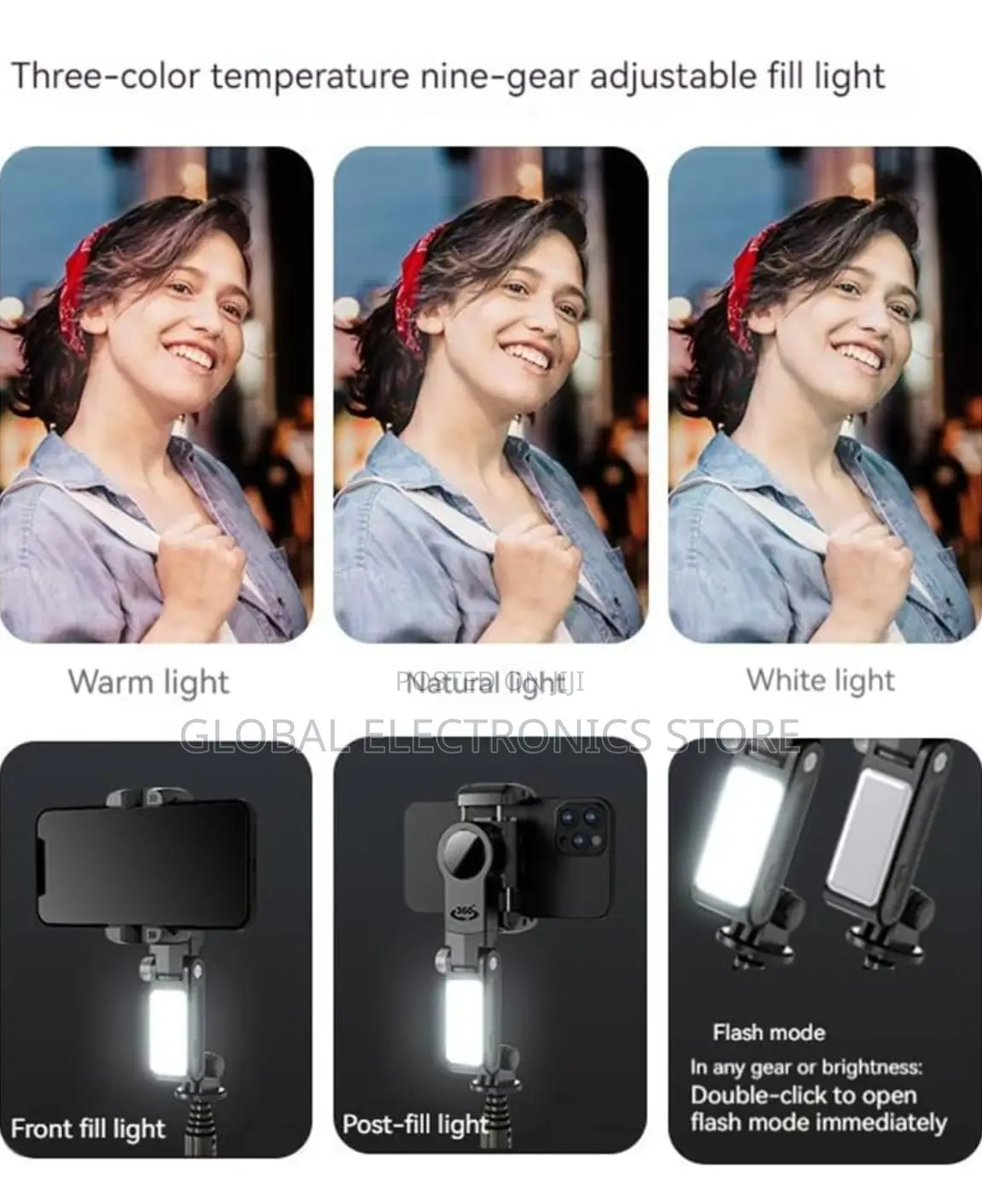 Original Gimbal Stabilizer and Tripod With Fill Light