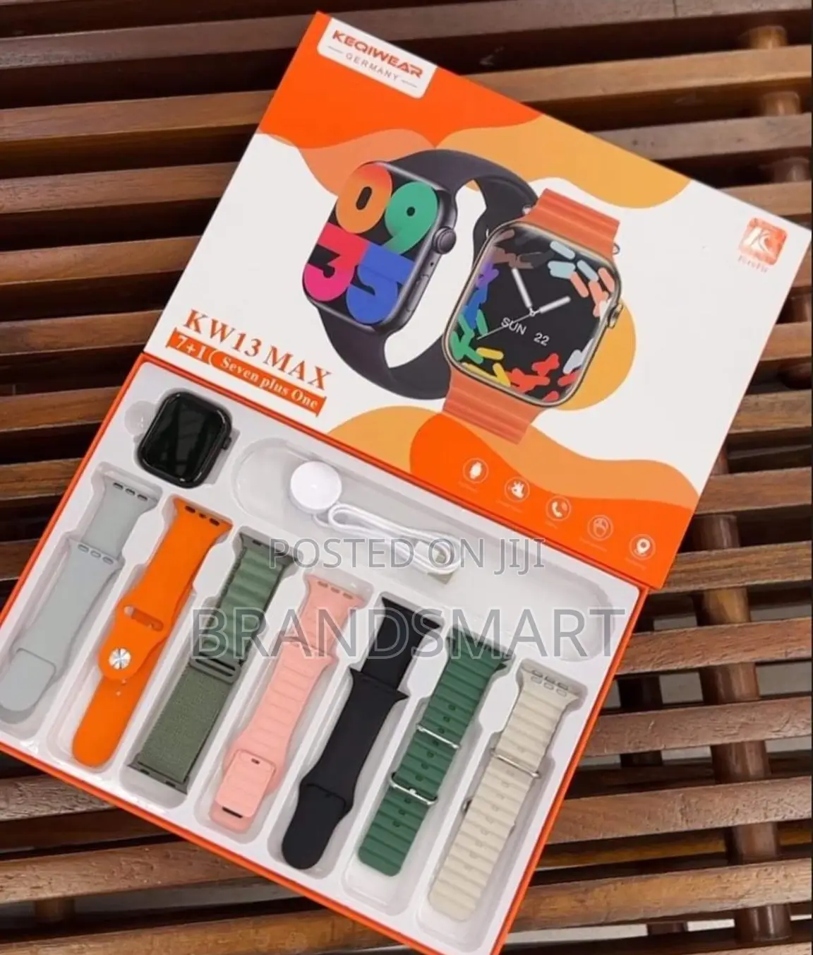 7 ማሰሪያ ያለው KEQIWEAR Germany Series 9 Smart Watch KW13 Max