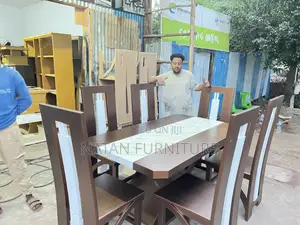 የመመገብያ ጠረዼዛ (Dining Table) Full Set Withe Six Sets Wooden