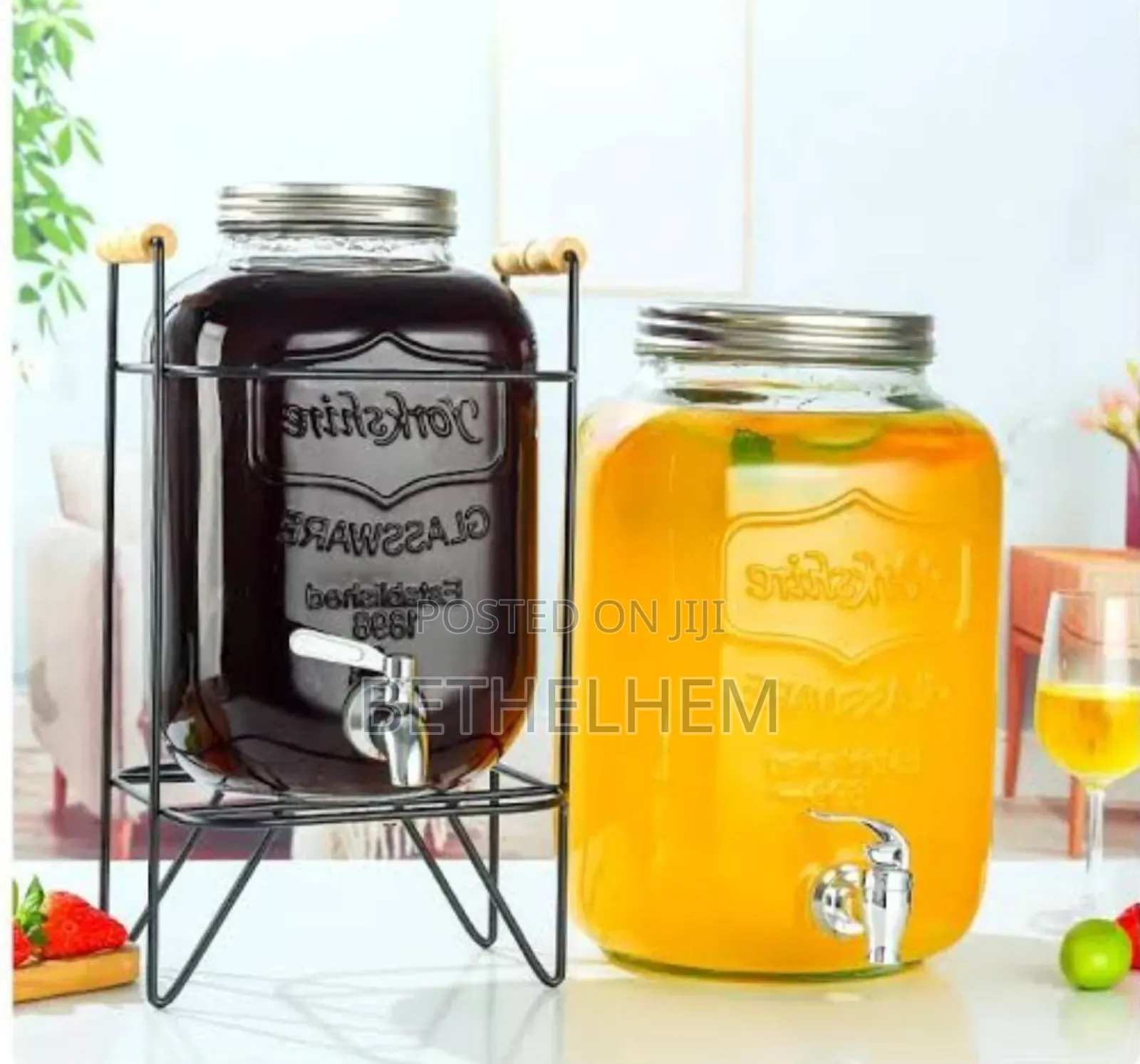 Glass Dispenser Jar With Rack
ለተለያዩ መጠጦች ማቅረቢያ