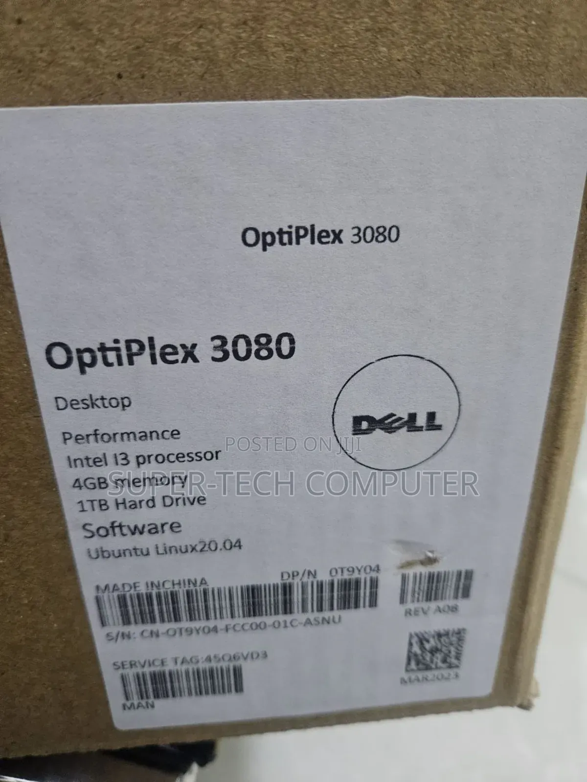 New Desktop Computer Dell OptiPlex 3080 8GB Intel Core I5 HDD 1T