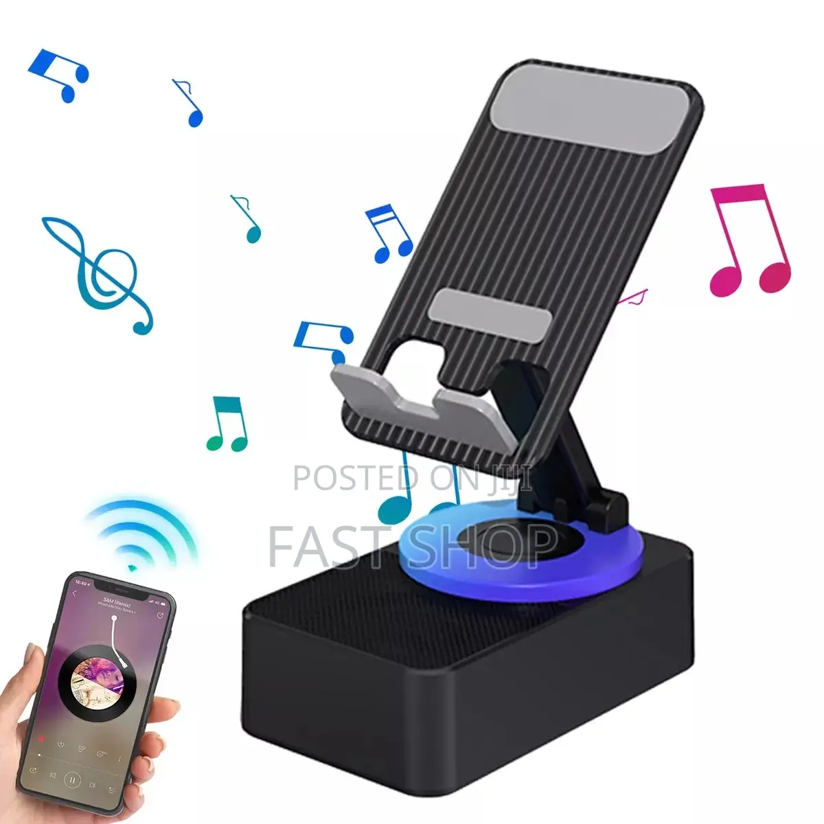 Rotating Phone/Tablet Stand Bt Speaker