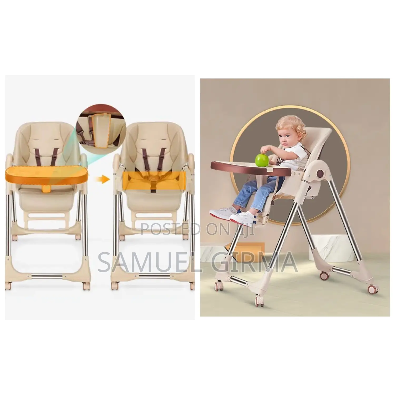 Multi Functional Baby High Chair
ቁመቱ ከፍ ዝቅ የሚል
