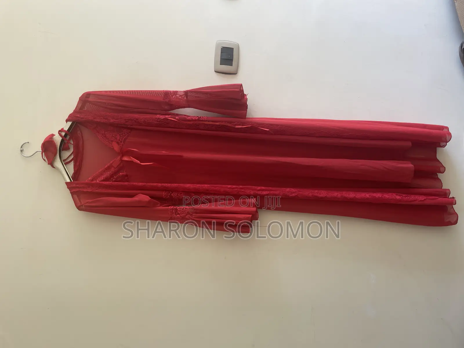 Red Long Lace Kimono