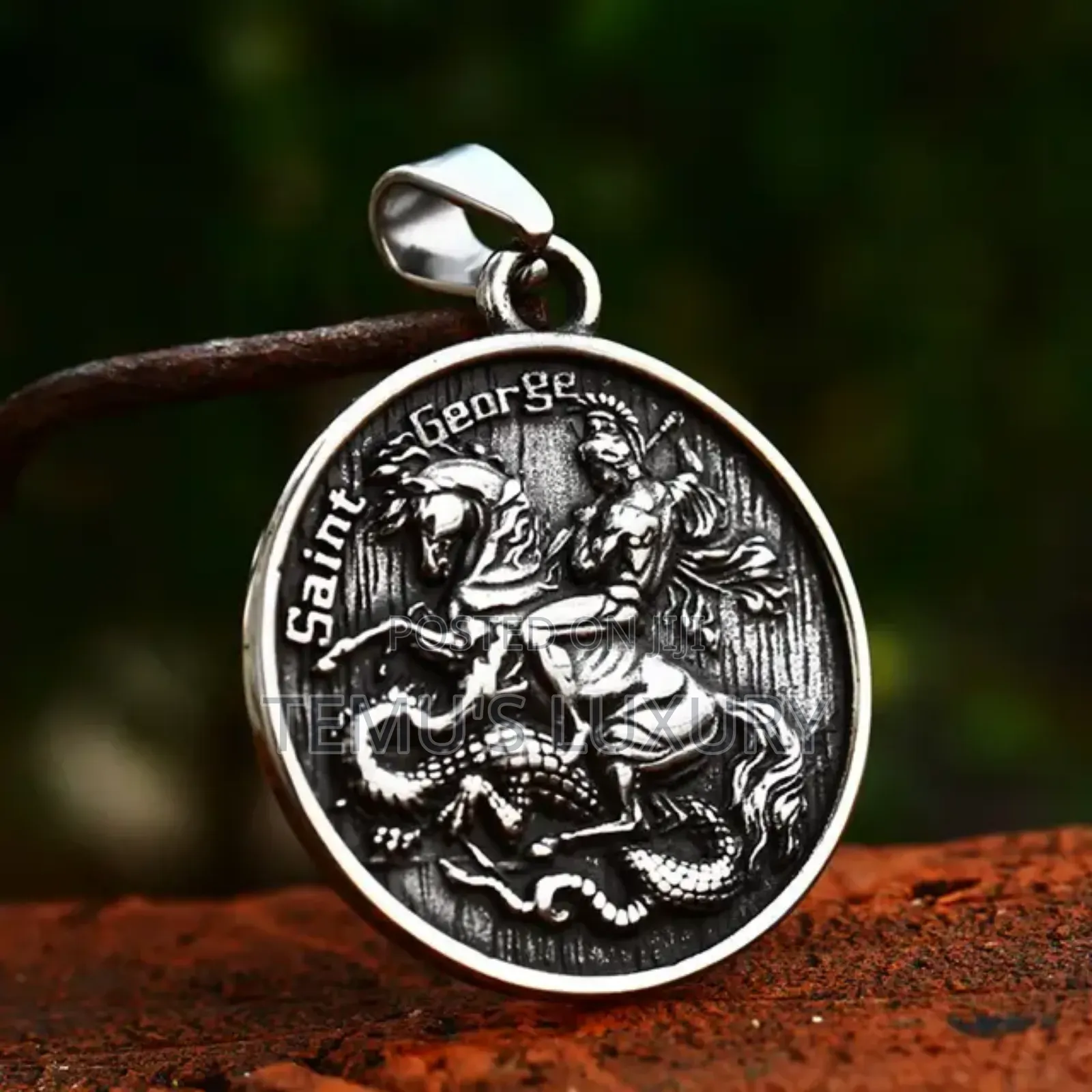 New Design Stainless Steel Round Saint George Necklace
