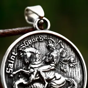New Design Stainless Steel Round Saint George Necklace
