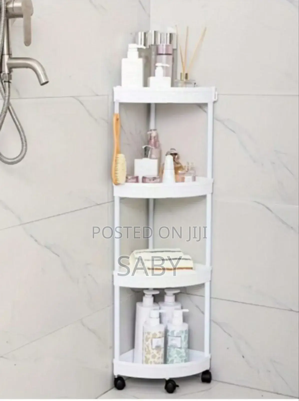 4 Tier Moveable Corner Storage Rack