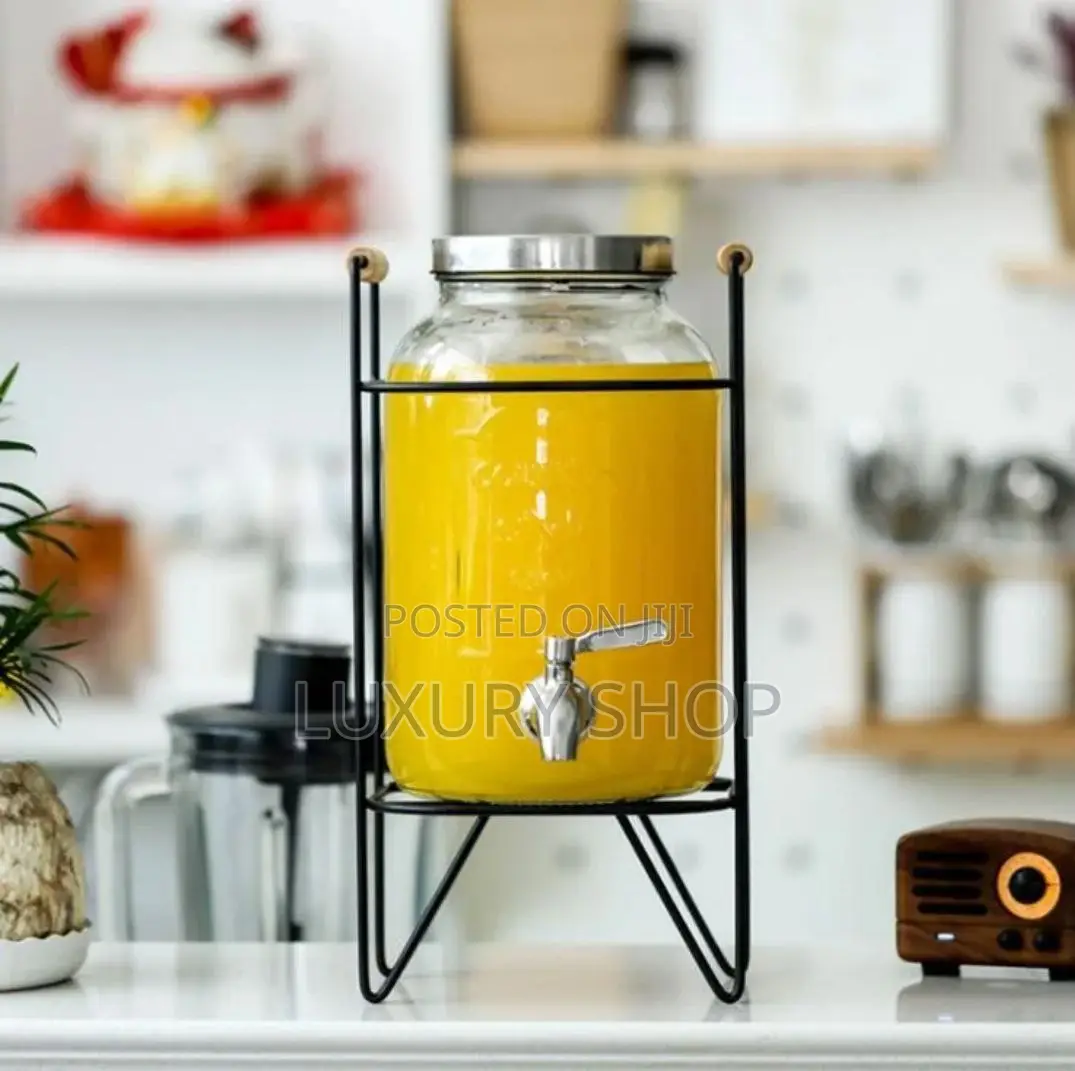 Glass Dispenser Jar With Rack