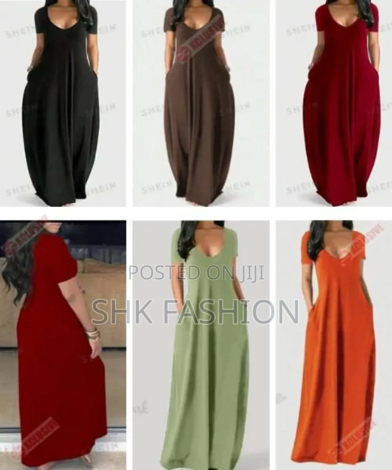 Plus Solid Hidden Pocket Maxi Tee Dress