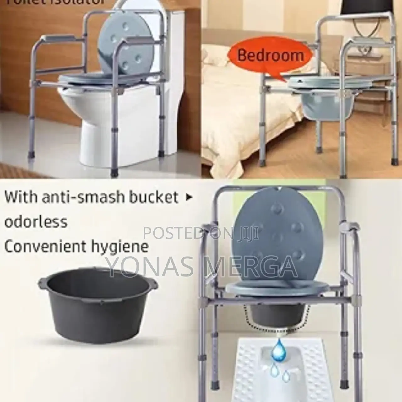 Lightweight,3 in 1 Medical Toilet Chair Stool, for Adults,