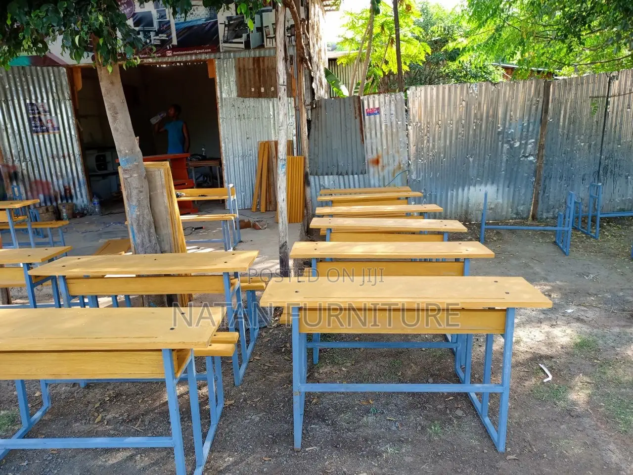 Students Combined Desks for School