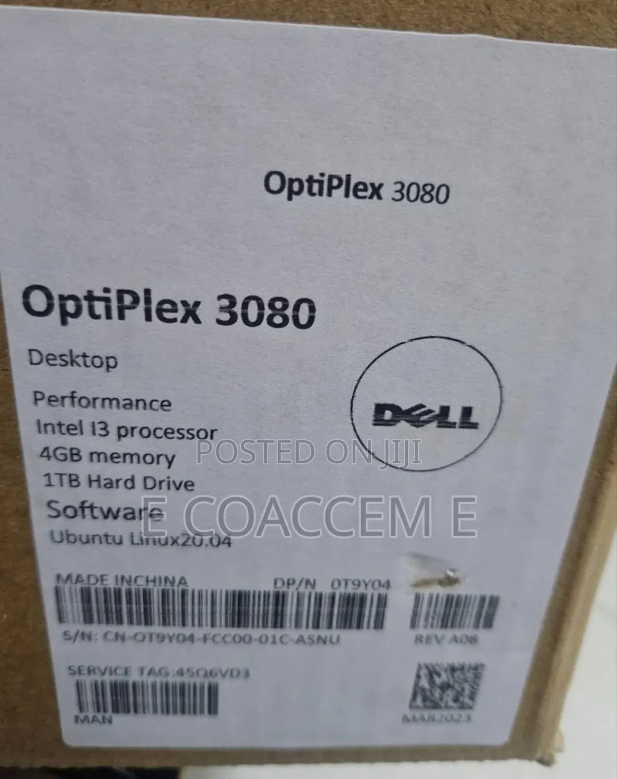 New Desktop Computer Dell OptiPlex 3080 8GB Intel Core I5 HDD 1T