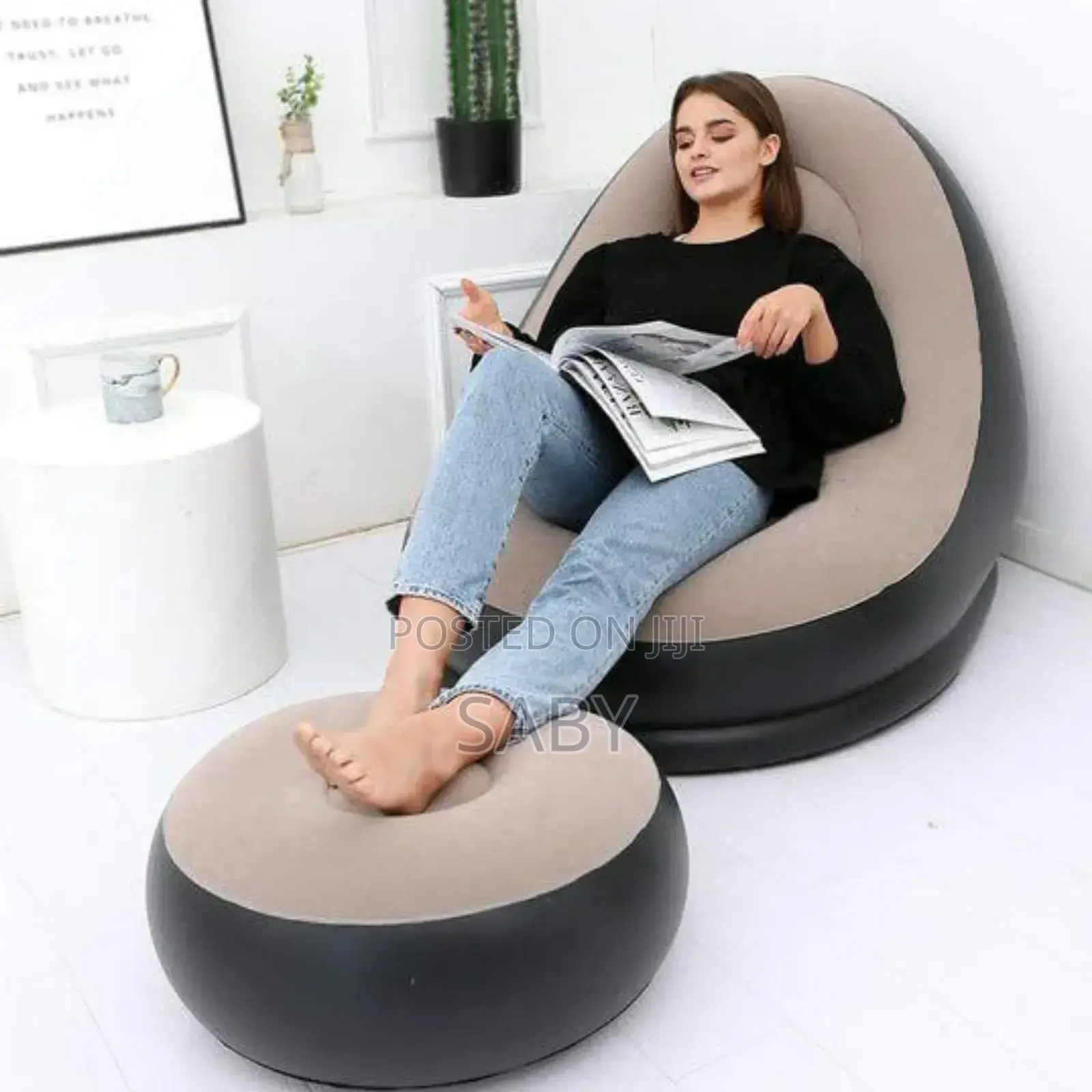 2in1 Inflatable Sofa Chiar With Foot Rest