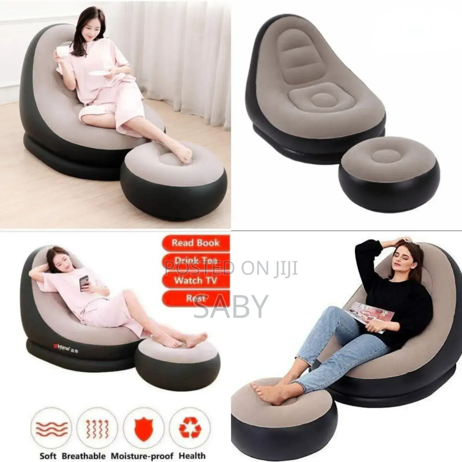 2in1 Inflatable Sofa Chiar With Foot Rest