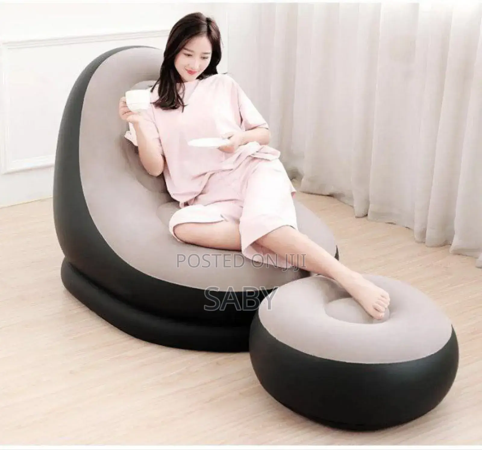 2in1 Inflatable Sofa Chiar With Foot Rest