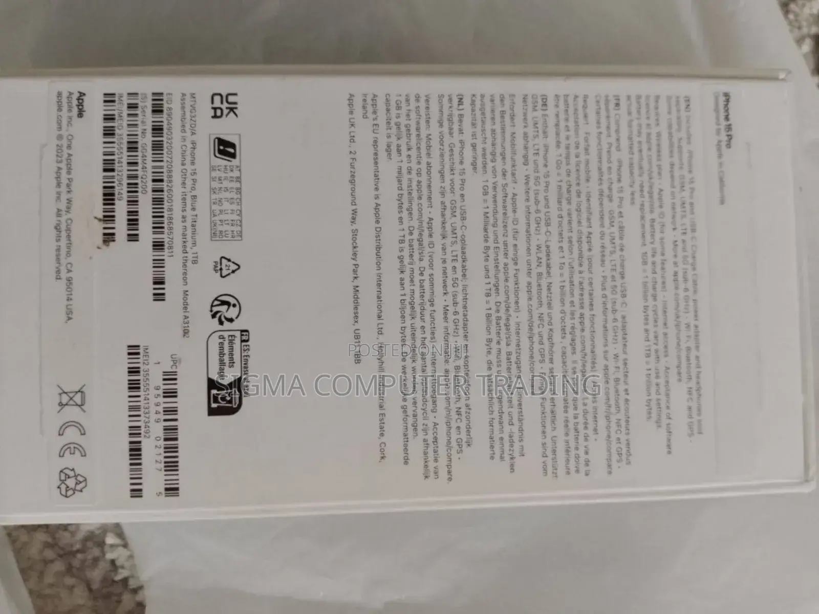 New Apple iPhone 15 Pro 1 TB Blue