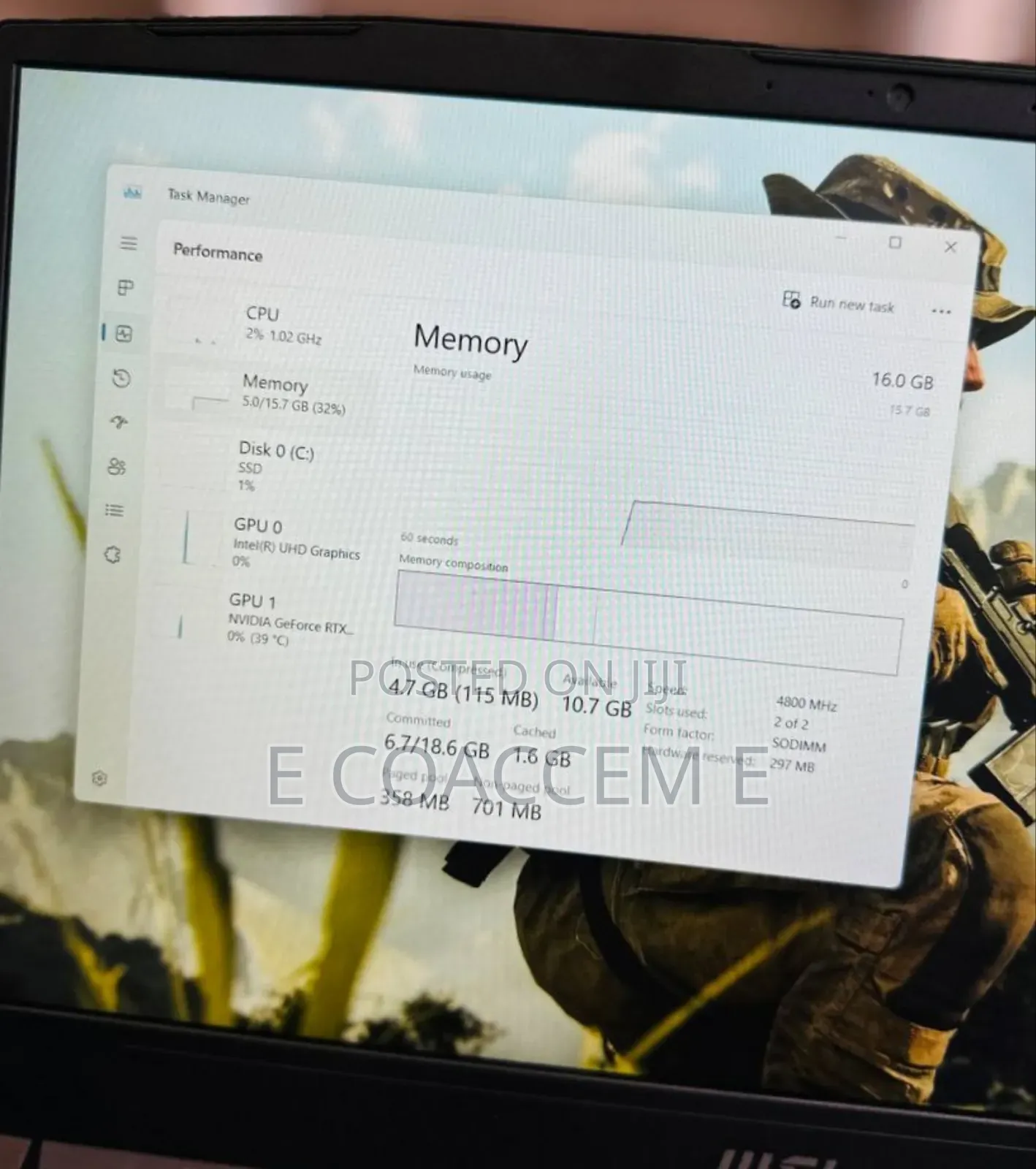 New Laptop MSI 16GB Intel Core I7 SSD 512GB