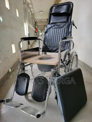 Wheelchair /Commode Bath Toilet , Adjustable Transport Chair