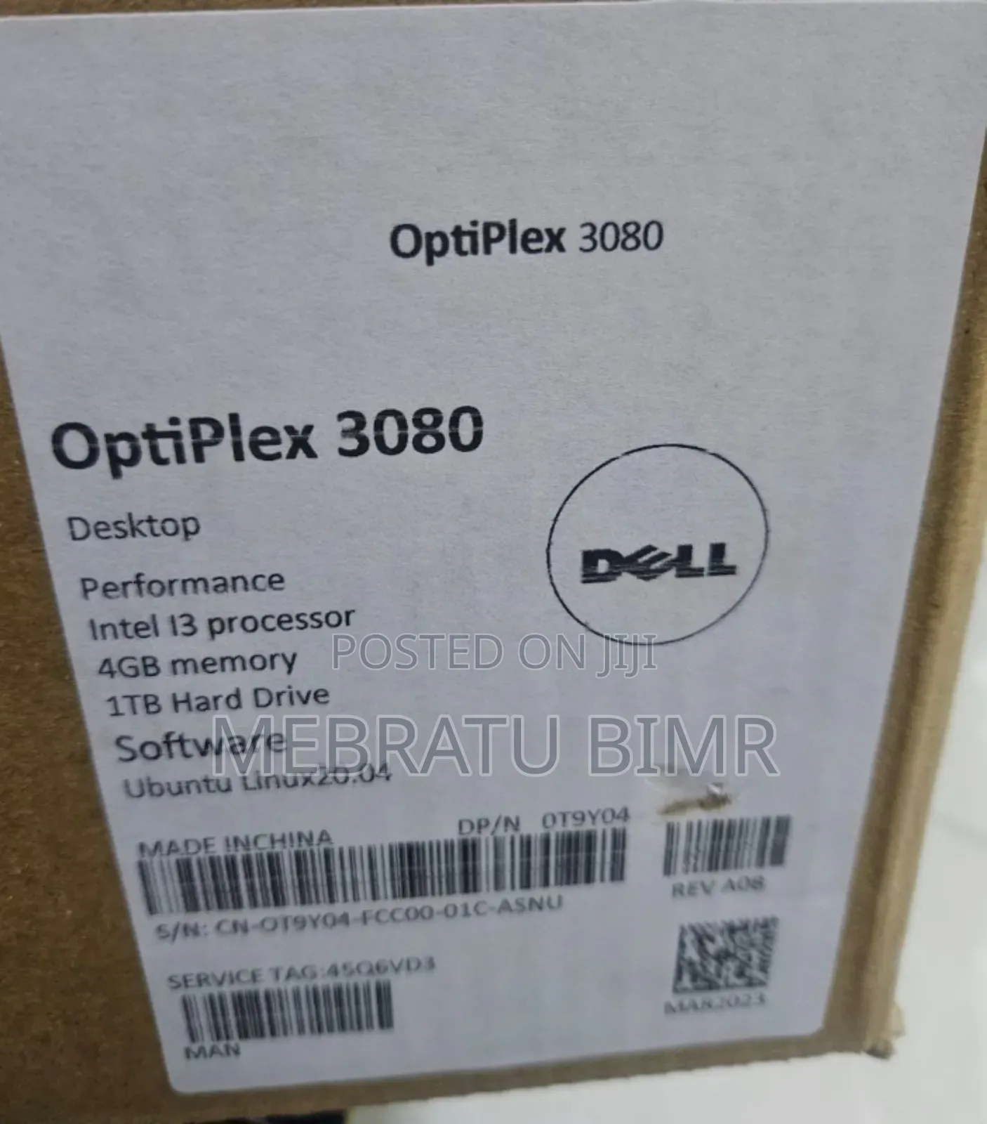 New Desktop Computer Dell OptiPlex 3080 8GB Intel Core I3 SSD 1T
