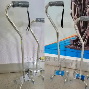 Kezera/Quad Cane With Small Base-adjustable Height Quad Cane