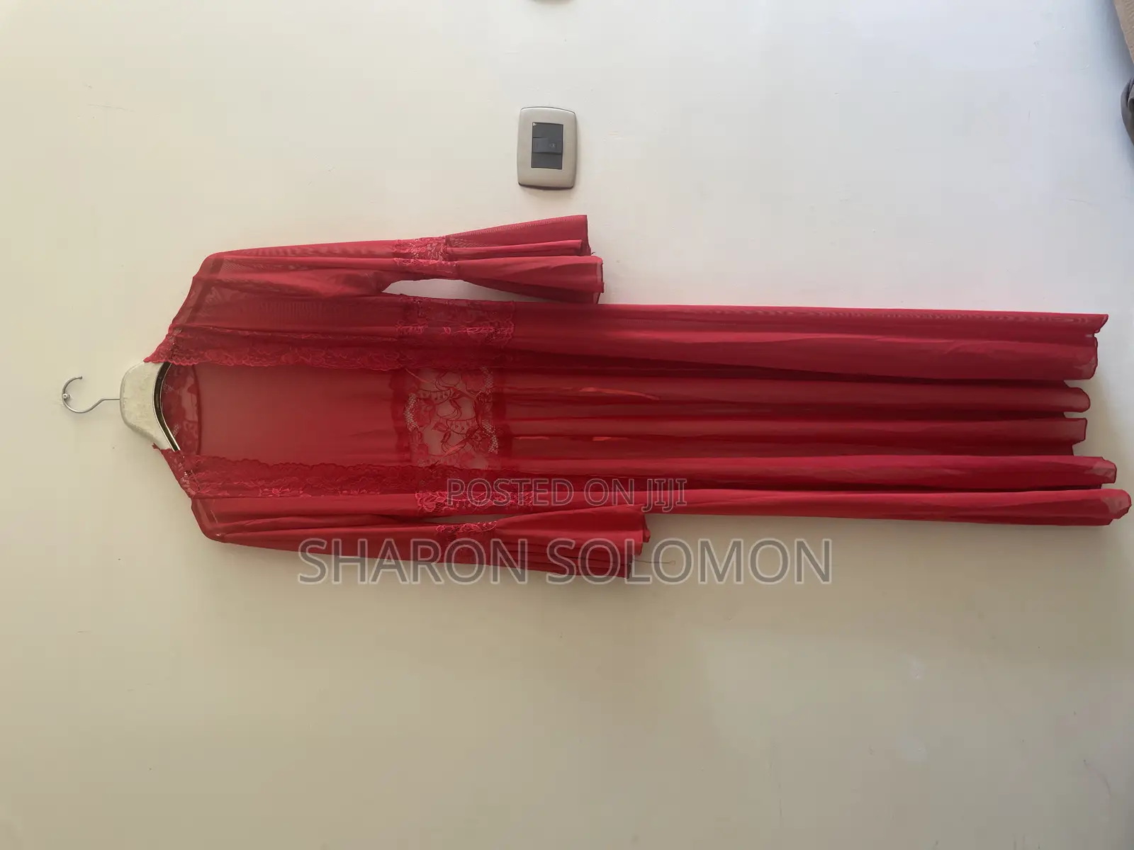 Red Long Lace Kimono