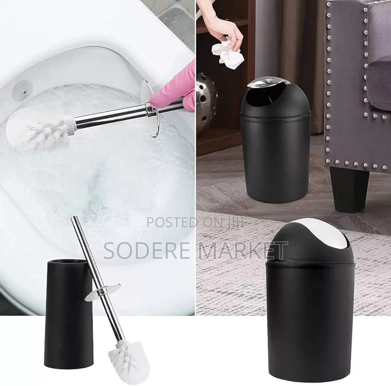 6 In 1 Bathroom Accessories Set With Golden Ring(