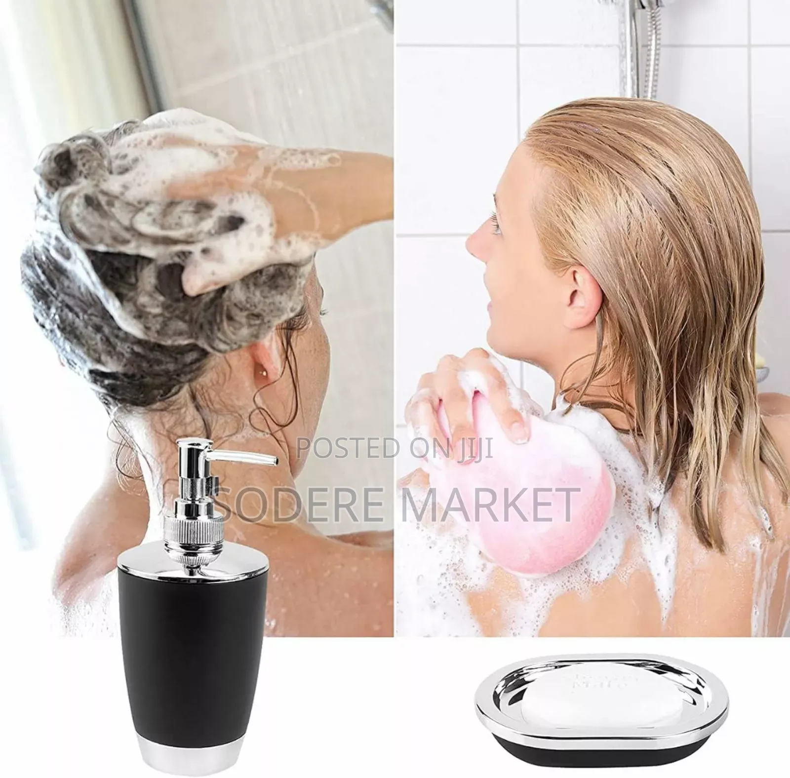 6 In 1 Bathroom Accessories Set With Golden Ring(