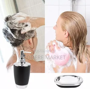 6 In 1 Bathroom Accessories Set With Golden Ring(