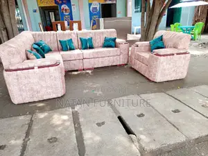 ሶፋ(l-Shape)Made of ማለዳ HD#1 Sponge Qlty Wood Materal