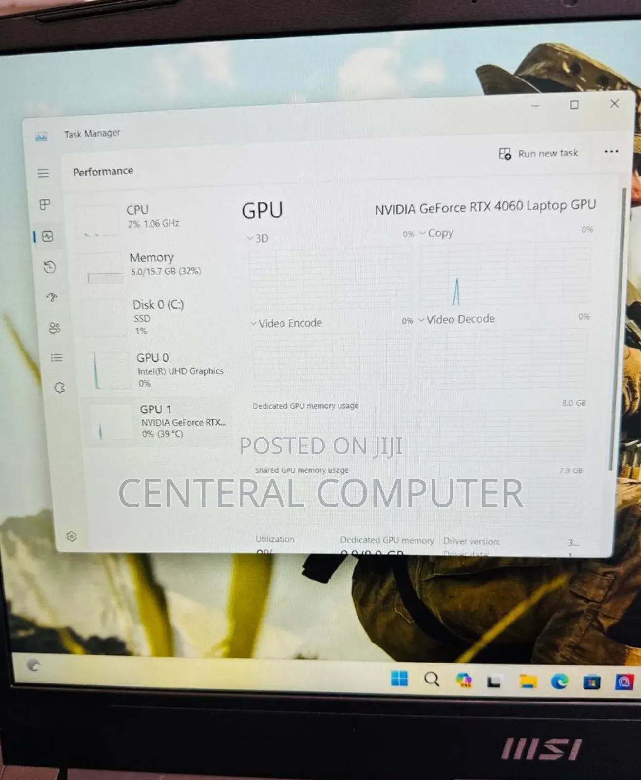 New Laptop MSI Crosshair 15 B12U 16GB Intel Core I7 SSD 512GB