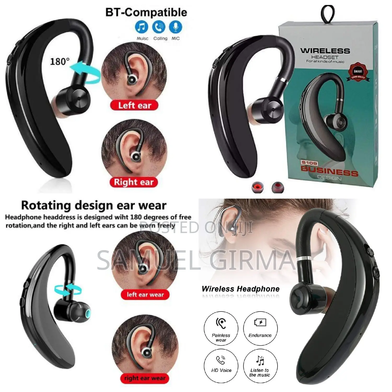 Wireless Bluetooth Headset S109