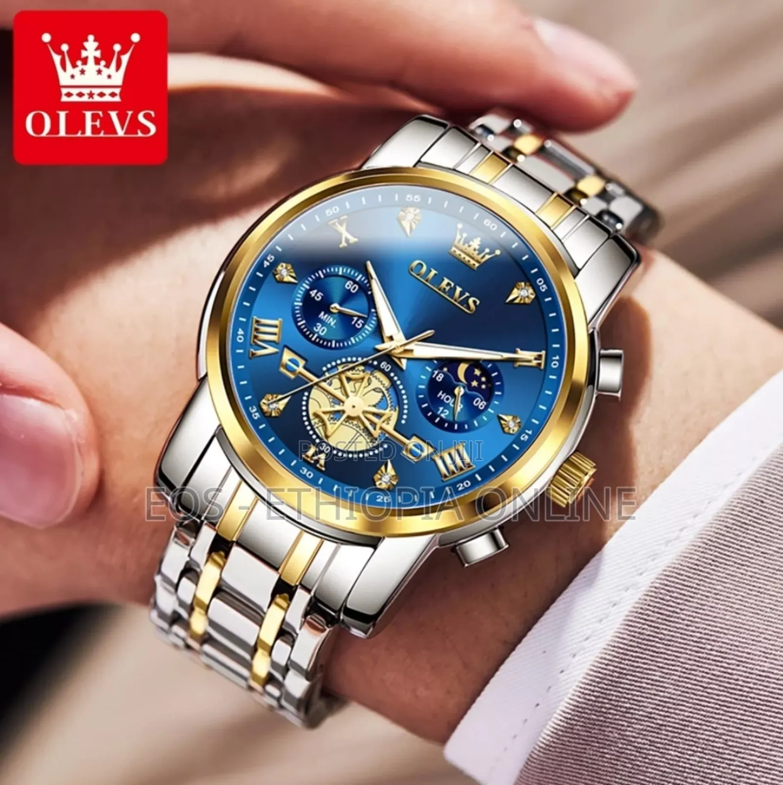 OLEVS Stainless Steel Chronograph Watches for Men [Preorder]