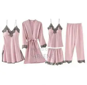5 Pieces Silk Women Pajamas