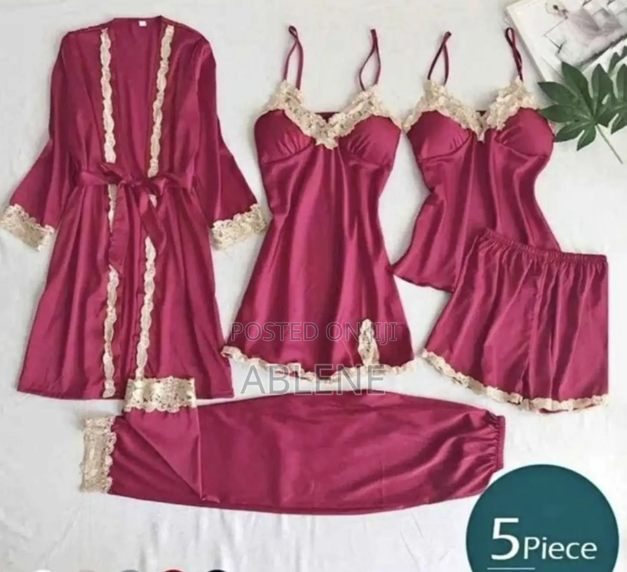 5 Pieces Silk Women Pajamas
