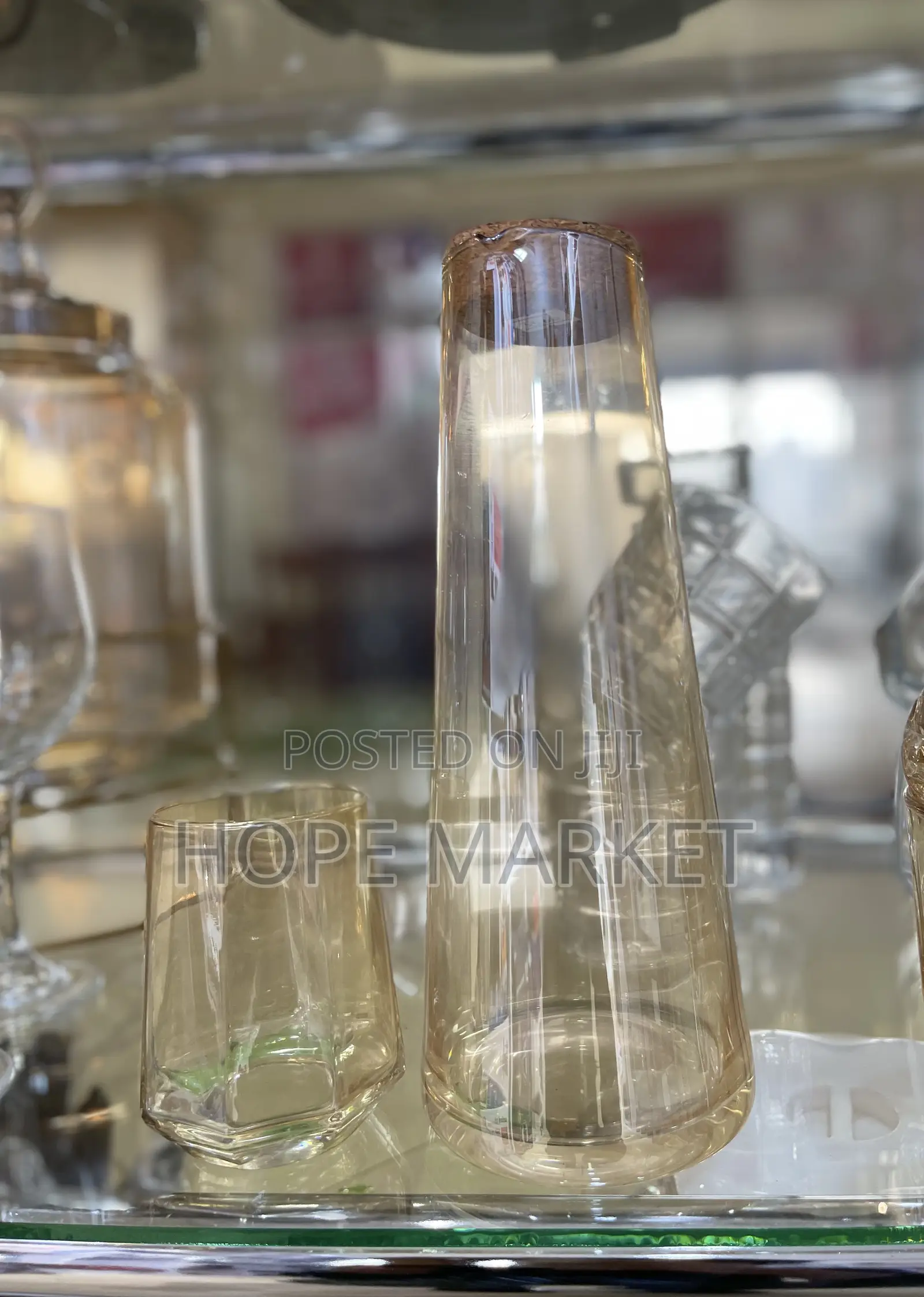 7pcs Glass Water Set 6 ብርጭቆዎች