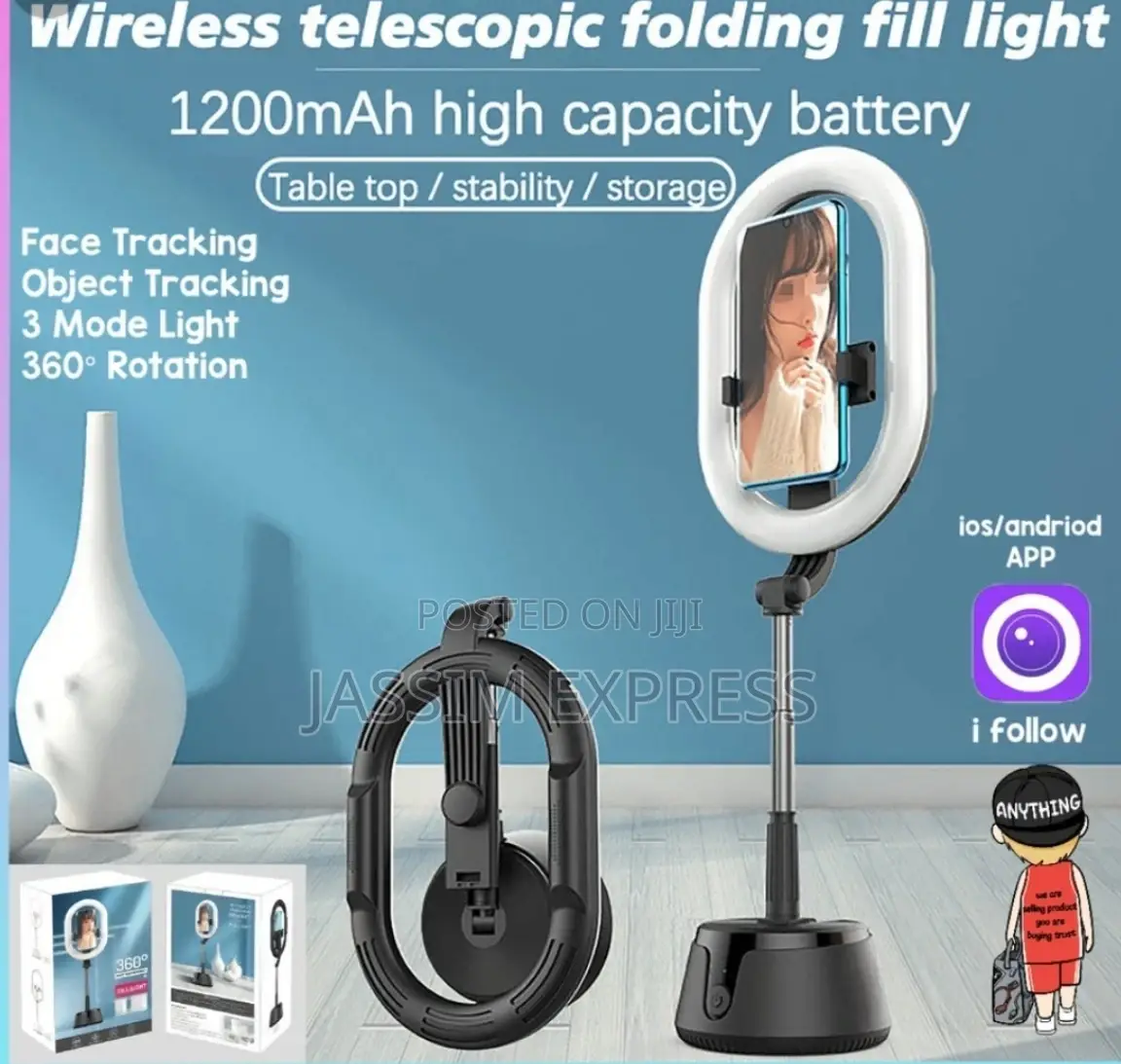 Auto Face Tracking 360 Degree Rotating Ringlight