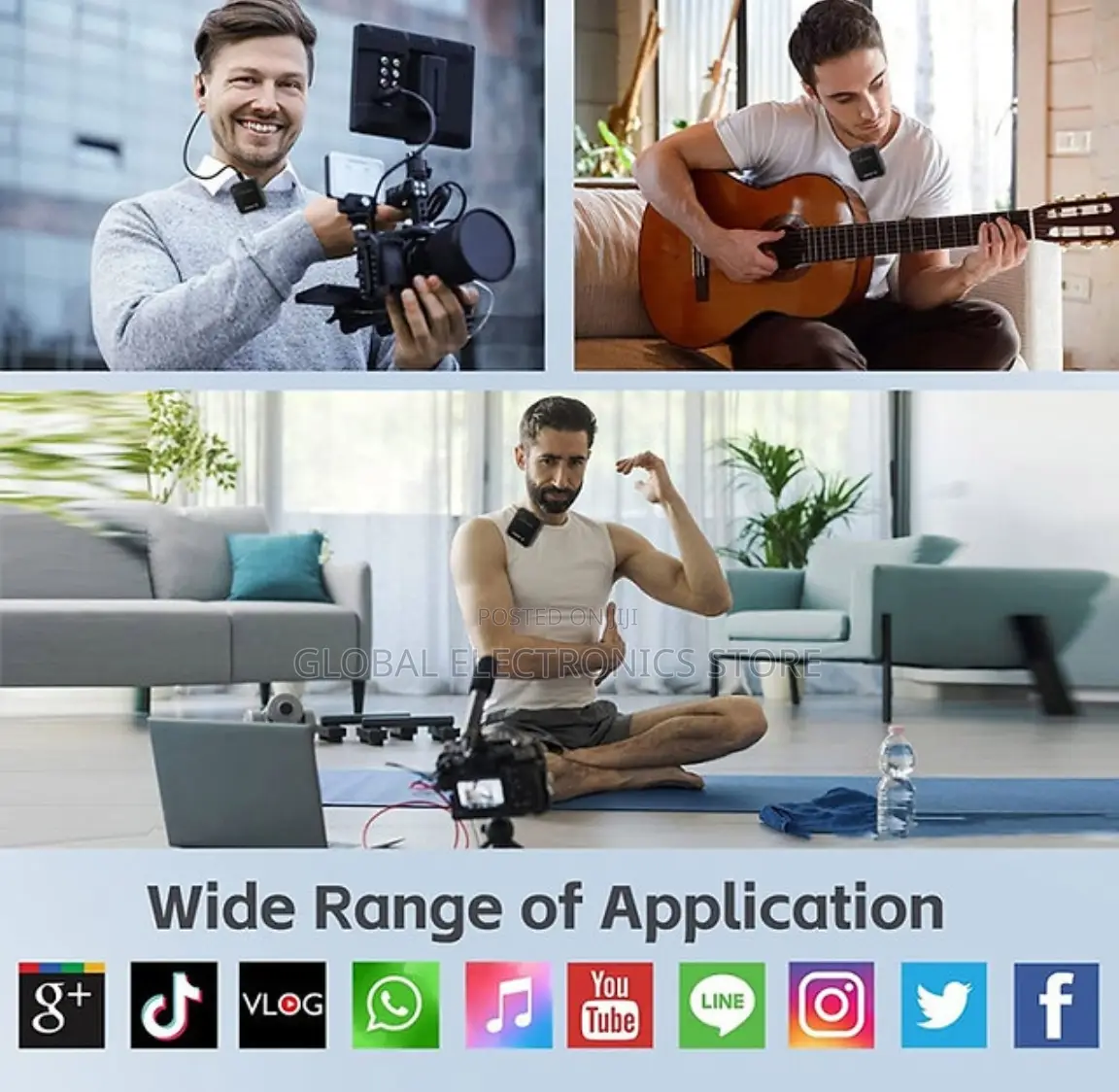 3in1 Wireless Lavalier Dual Microphone (DSP Noise Reduction)