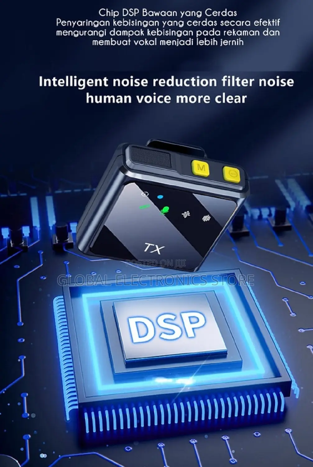 3in1 Wireless Lavalier Dual Microphone (DSP Noise Reduction)