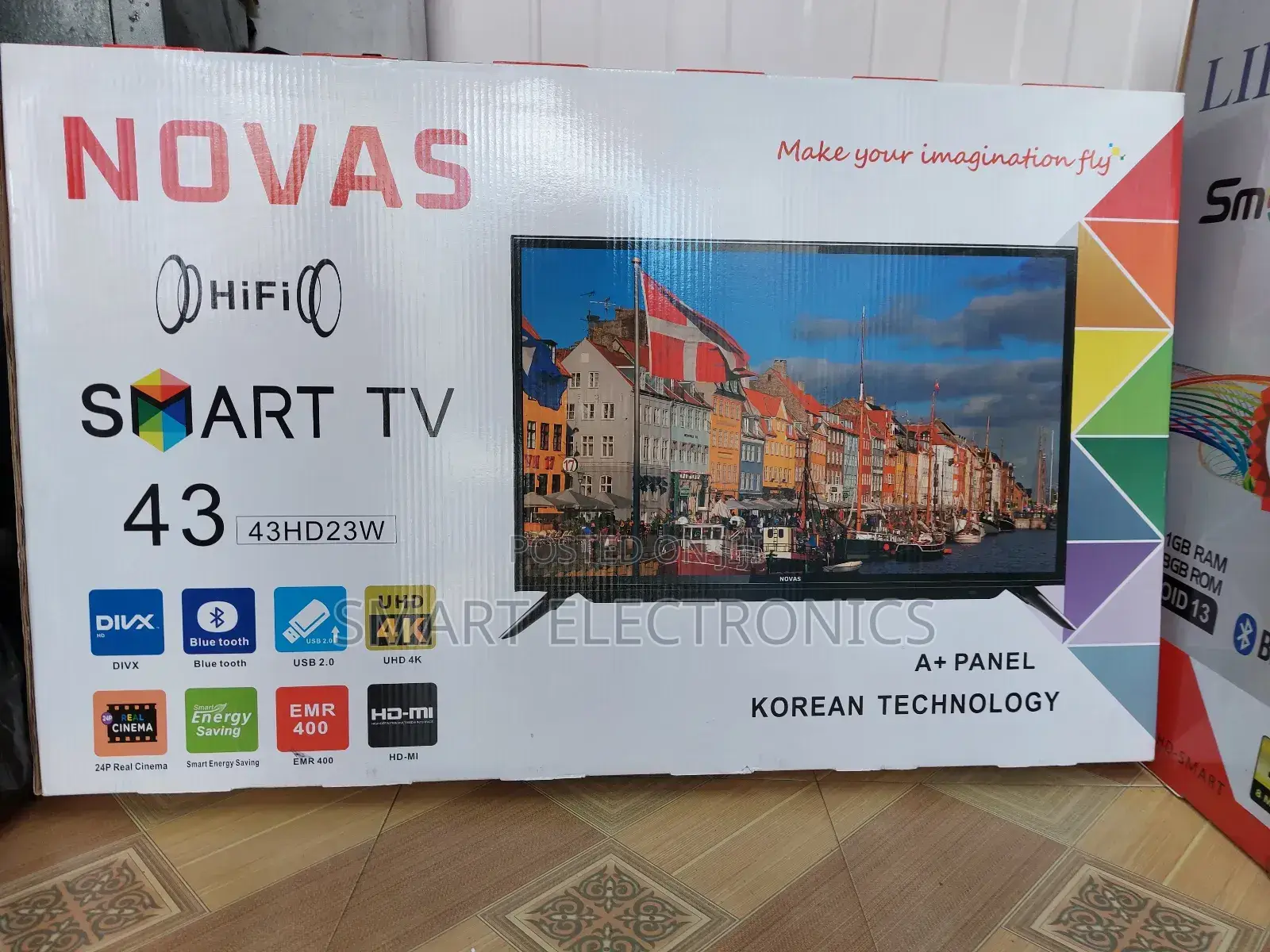 Novas 43 Inch Tv Double Glass Smart